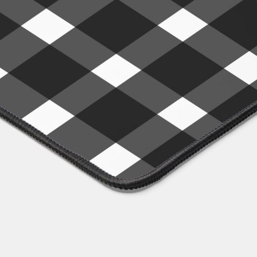 Black White Gingham Pattern Bureaumat (Hoek)