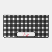 Black White Gingham Pattern Bureaumat (Voorkant)