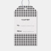 Black White Gingham Pattern Cadeaulabel (Voorkant)