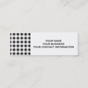Black White Gingham Pattern Mini Visitekaartje