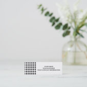 Black White Gingham Pattern Mini Visitekaartje (Staand voorkant)