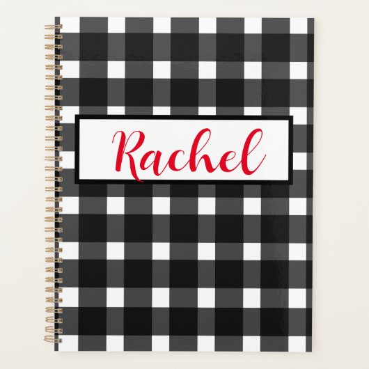 Black White Gingham Persoonlijk Planner (Voorkant)