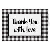 Black White Gingham Pset Rustic Wedding Bedankt (Voorkant Horizontaal)