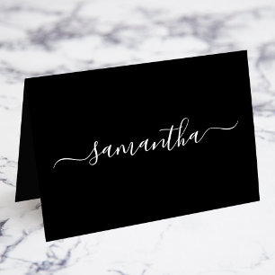 Black White Girl Signature Carte individuelle