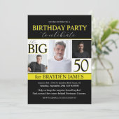 Black White Gold 50e Invitation anniversaire (Debout devant)