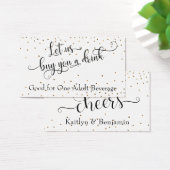Black White Gold Confetti Typography Drink Tickets Visitekaartje (Bureau)