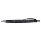 Black White Gold Fabric Effect Elegant Monogram Pen (Bovenkant)