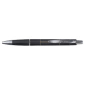 Black White Gold Fabric Effect Elegant Monogram Pen (Achterkant)