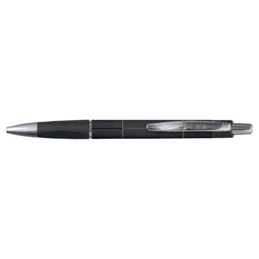 Black White Gold Fabric Effect Elegant Monogram Pen (Achterkant)