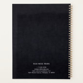 Black White Gold Fabric Effect Elegant Monogram Planner (Achterkant)