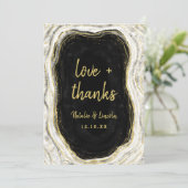 Black White & Gold Geode Mariage Amour et Merci (Debout devant)