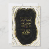Black White & Gold Geode Mariage Amour et Merci (Dos)