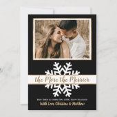 Black White Gold Kerstmis aankondiging (Voorkant)