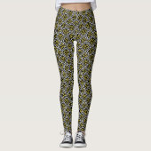 Black White Gold Leggings Motifs Unique Fashion (Devant)