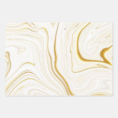 Black White Gold Marble Agate Glitter Inpakpapier Vel (Voorkant 3)