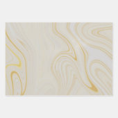 Black White Gold Marble Agate Glitter Inpakpapier Vel (Voorkant 2)