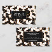 Black White Gold Marble Mosaic Visitekaartje (Voorkant / Achterkant)