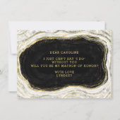 Black White & Gold Matron of Honor proposal Kaart (Achterkant)