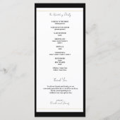 Black White Gold Moderne Programme de mariage mini (Dos)