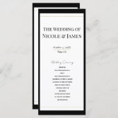 Black White Gold Moderne Programme de mariage mini (Devant / Derrière)