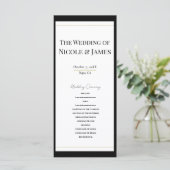 Black White Gold Moderne Programme de mariage mini (Debout devant)