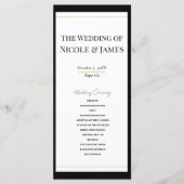 Black White Gold Moderne Programme de mariage mini (Devant)