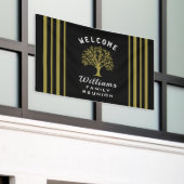 Black White Gold Road Trip Family Reunion Tree Spandoek (Buitenkant Gebouw)