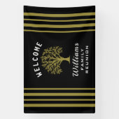 Black White Gold Road Trip Family Reunion Tree Spandoek (Verticaal)
