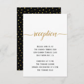Black White Gold Script Minimal Wedding Reception Informatiekaartje (Voorkant / Achterkant)