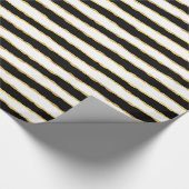Black White Gold Stripes Cadeaupapier (Hoek)