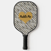 Black, White, Gold Stripes, Stippen Paddle Pro (Achterkant)