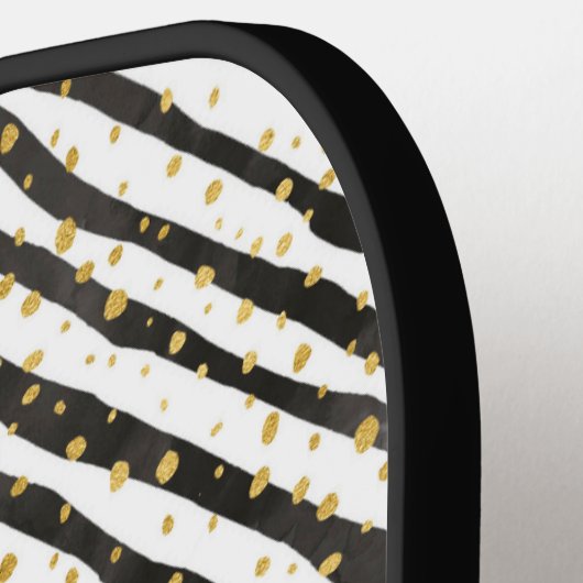 Black, White, Gold Stripes, Stippen Paddle Pro (Links Detail)
