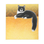 Black White Gold Tuxedo Cat Felix Notitieblok (Voorkant)