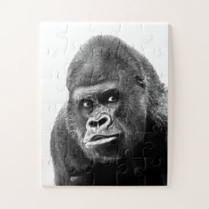 Black White Gorilla Foto: Animals Art Legpuzzel