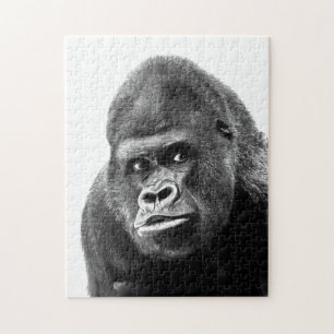 Black White Gorilla Foto: Animals Art Legpuzzel