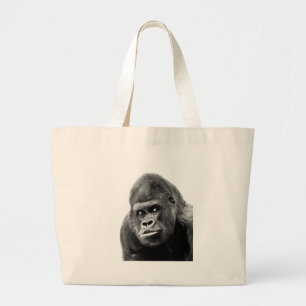 Black White Gorilla Grote Tote Bag