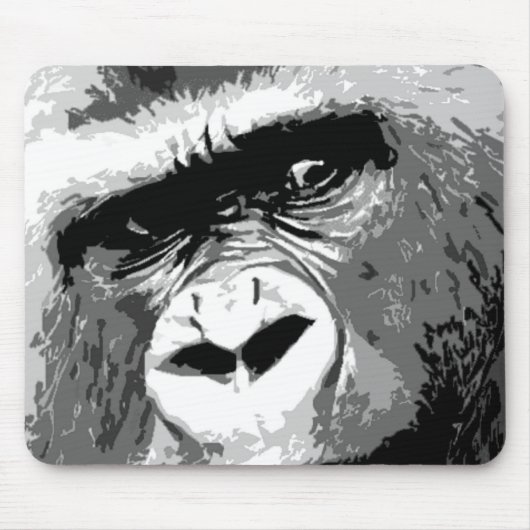Black & White Gorilla Muismat (Voorkant)