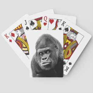 Black White Gorilla Pokerkaarten