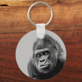 Black White Gorilla Sleutelhanger (Voorkant)