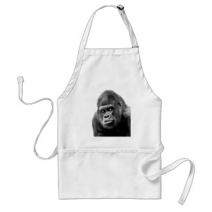 Black White Gorilla Standaard Schort