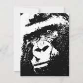 Black & White Gorilla Uitnodigingen (Voorkant)