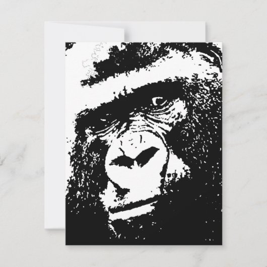 Black & White Gorilla Uitnodigingen (Voorkant)