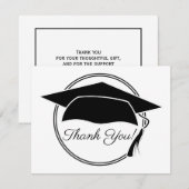 Black White Graduy Cap bedankt (Voorkant / Achterkant)