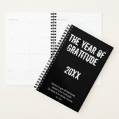 Black White Gratitude Thanksgiving Psalm 100:4 Planner (Display)