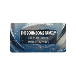 Black, White & Gray Return Address Label