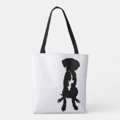 Black White Great Dane Lab Boxer Silhouette Dog Draagtas (Achterkant)