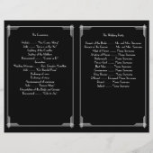 Black White Great Gatsby Art Deco Wedding Programm (Achterkant)