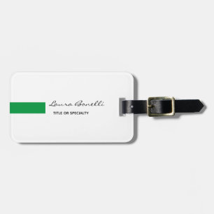 Black White Green Professional Modern Bagagelabel