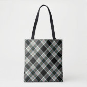 Black, White, Green Tartan Tote Bag (Voorkant)