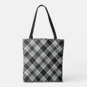 Black, White, Green Tartan Tote Bag (Achterkant)